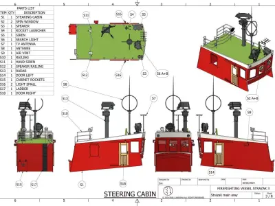 Firefighting boat Strazak 3 Part 5 of 6 group S 3D print model