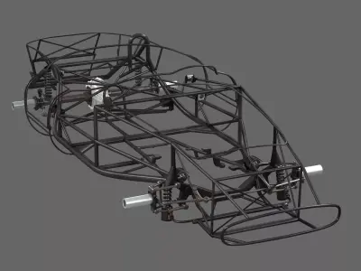 Car Chassis Frame 1 Low-poly 3D model