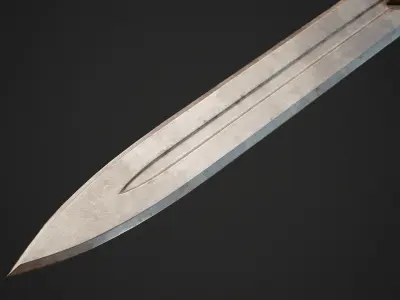 Dagger sword Low-poly 3D model 13