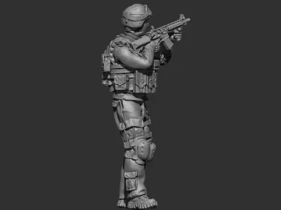 USA modern soldier 2 3D print model