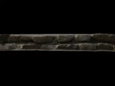 Korean Style Stone Staircase 3D model