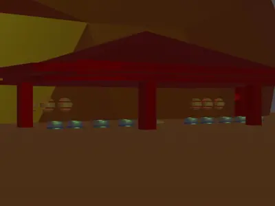 Temple japanese hut in snow Free low-poly 3D model