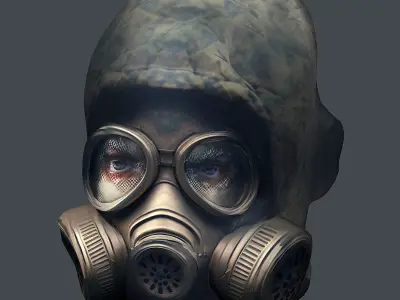 Gas mask helmet 3d model military combat Low-poly Low-poly 3D model shop