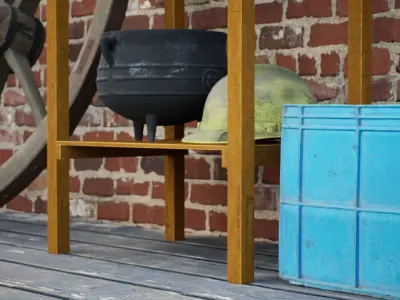 table Low-poly 3D model 14
