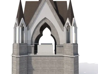 Medieval architecture - City house building  Low-poly 3D model