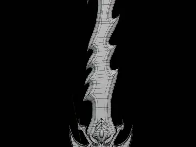 Simple lowpoly fantasy sword modeling Low-poly 3D model 9