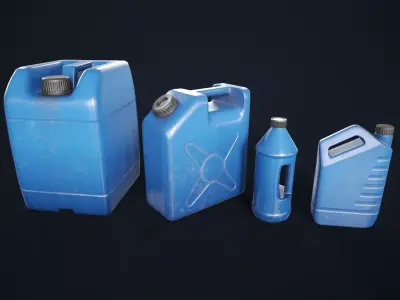  Plastic canisters Low-poly 3D model