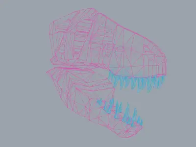 T-Rex Skull Low Poly Free 3D model