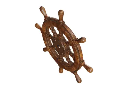 ship wheel Low-poly 3D model by chrismartinartist