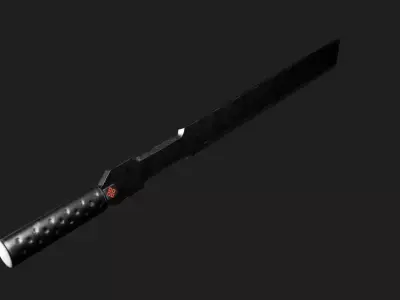 Futuristic Katana sci-fi style Low-poly 3D model