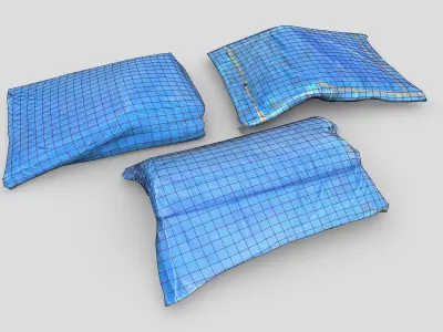 Folded Blue Tarp Pack Low-poly 3D model