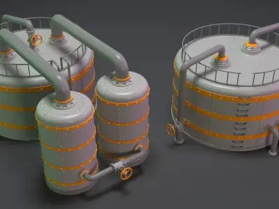 Industrial Tanks - 10 pieces 3D model