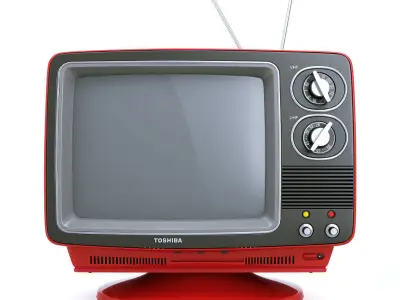 Retro Portable TV TOSHIBA Blackstripe 3D model