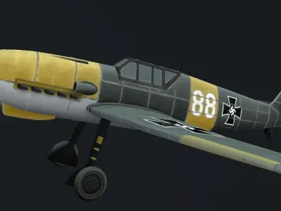 Messerschmitt Bf 109 Hand-Painted Low-poly 3D model