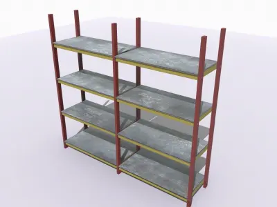 Industrial shelves 4 Low-poly 3D model