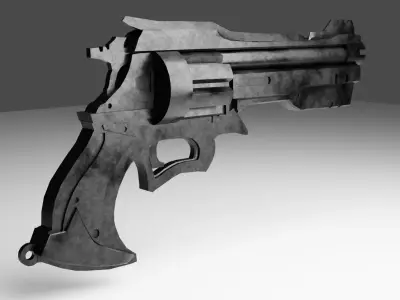 Sci-Fi Tactical Revolver Game Ready Weapon 3D Model Low-poly 3D model