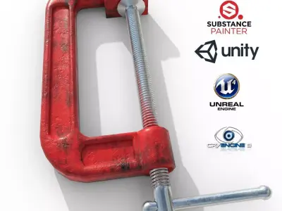 old G-Clamp PBR  Low-poly 3D model