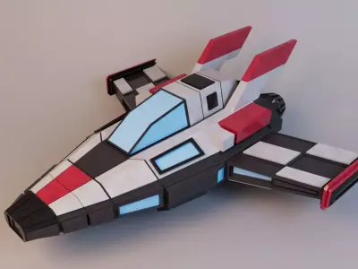NovaStrike Interceptor XR-15 Spaceship Low-poly 3D model