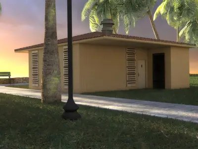 Miami Ocean Drive Scene 3D model