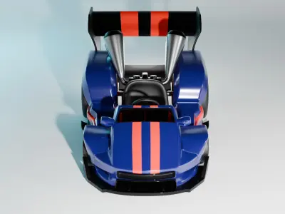 Modified Go Cart - Time Attack Styled - Rigged Free 3D model