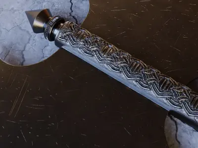 Viking Axe Low-poly 3D model 2