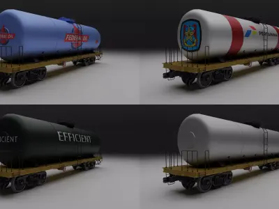 Railway tank Low-poly 3D model purchase