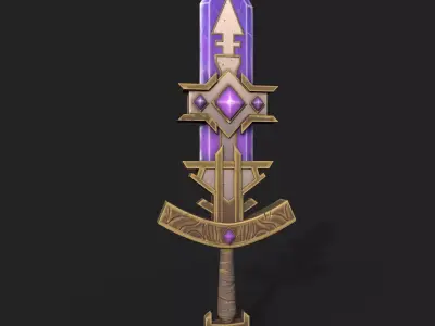 Stylized Crystal Blade Low-poly 3D model
