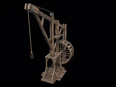 Wooden Crane Low-poly 3D model