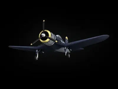 F4U Corsair Low-poly 3D model