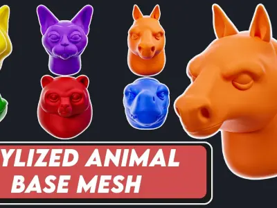 Stylized Animals Base Mesh 3D model