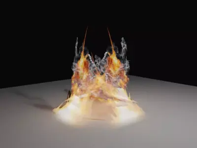 Fire Explosion Vfx Simple Polygons and Texture - Explosao Low-poly 3D model