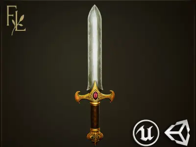 Steel Sword - Game Ready Weapon Low-poly 3D model