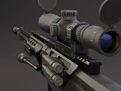 Rifle AS 50 Low-poly 3D model