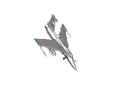 Indian Rafale Fighter Jet with Indian Flag Game Animation Ready Low-poly 3D model