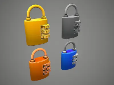 PADLOCK 7 CARTOON STYLIZED Low-poly 3D model