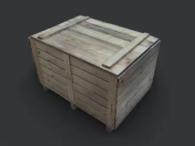 wooden box Low-poly 3D model 12