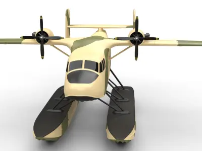 Seaplane 3D model by 3DAssetsKit