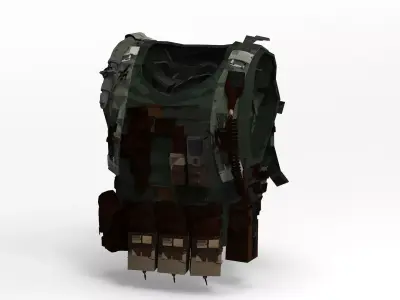 Bullet Proof Vest Protection and stuff Low-poly 3D model