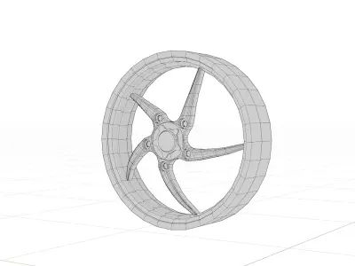 MK Factory Vespa primavera CNC Forged Rim Low-poly 3D model