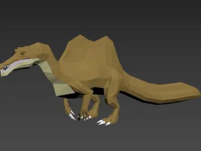 Dinosaurs Lowpoly - Swam Pack Low-poly 3D model