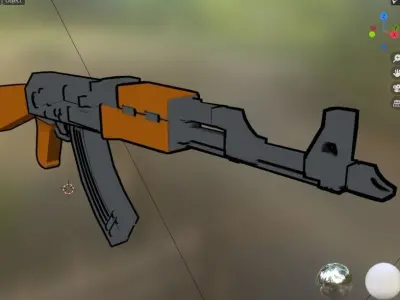 AK-47 Anime Style Low-poly 3D model