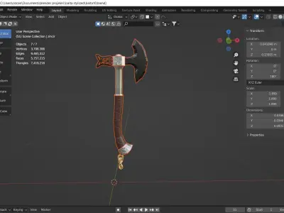 Axe - Stylized - Low Poly Low-poly 3D model