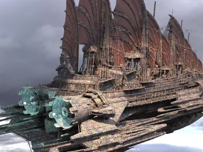 Dragon Speeder Airship Queen Airship 2  3D model
