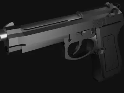Berreta 92fs  Low-poly 3D model