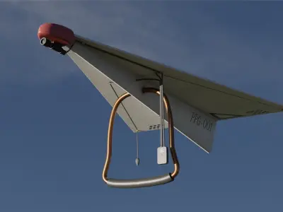 Paper Plane Glider Low-poly 3D model