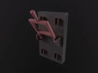 Rusted lever switch 3D Model Low-poly 3D model