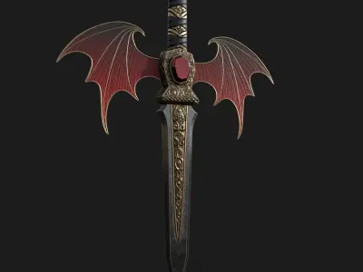 Crimson Vamp Dagger Low-poly 3D model