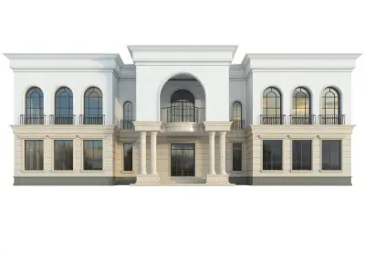 Classic Commercial Building No1 Low-poly 3D model