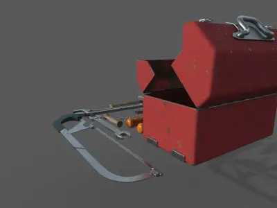 Tools tool box Low-poly 3D model