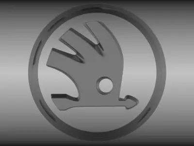 skoda logo 3D model Subdivision ready